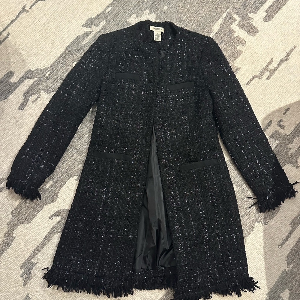 Vertigo Paris Black Textured Women's Blazer